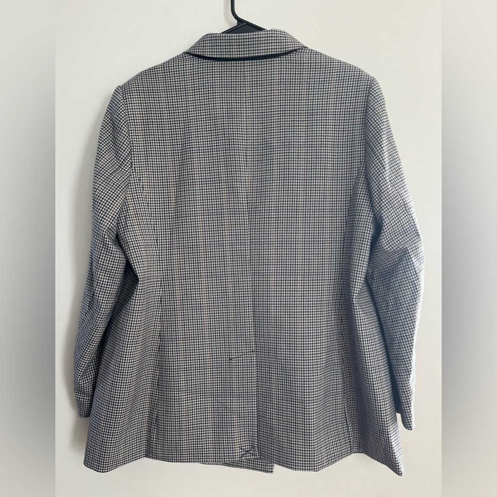 1.State (Nordstrom)‎ Double-Breasted Boyfriend Houndstooth Blazer, Size 16W - Picture 4 of 5